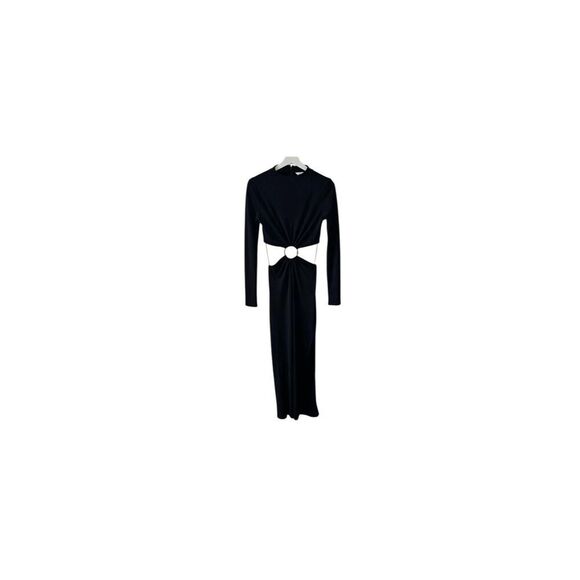 NWT GAP x Cult Gaia Black Cut-Out Ring Long Sleeve Maxi Dress Size XS - Picture 3 of 11
